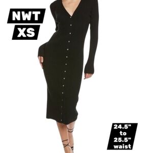 NWT - Revolve - 525 - Black Ribbed Longsleeve Sweater Dress - XS